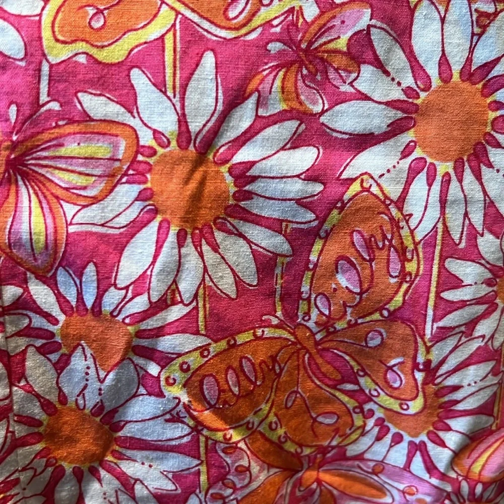 Lilly Pulitzer spaghetti strap dress sundress 8 butterfly white label floral - Picture 7 of 7